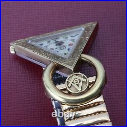 Vintage WALTHAM Rare Vintage Gold Filled Masonic Triangle Wrist Watch Serviced
