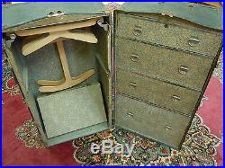Vintage Wardrobe Steamer Travel Chest Case Real Good Trunk Hole Proof withKey RARE