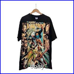 Vintage Young Justice Shirt Rare DC Comic Book Art Resurreccion AOP Mega Print