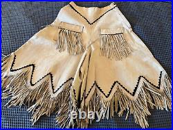 Vintage rare 1940's leather western gaucho culottes skirt