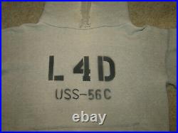 Vintage rare Hoodie Sweatshirt L 4D uss-56C 60s Sz M