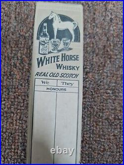 Vintage rare antique advertising white horse whisky score book very old