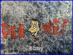 Vintage rare pee wee herman child's denim jacket with silk screen back