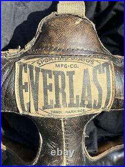Vintage1920 Antique leather Everlast Boxing Rare Full Face mask Helmet Headgear