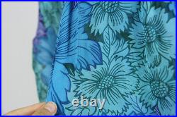 Vtg 60s 70s La Mendola Sz 44 Silk Floral Overlay Kaftan Cape Dress RARE