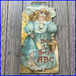 Vtg RARE Antique Dolly At The Seaside ABC Father Tucks Doll Series 1890's