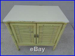 Vtg Rare Real Henry Link Faux Bamboo Bali Hai Louvered 2 Door 1 Drawer Chest