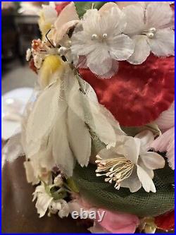 WOW! Vintage Millinery Ladies Brandt Flower Fruit Hat Kentucky Derby RARE