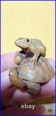 Wooden NETSUKE Okimono Japanese Antique Vintage Rare