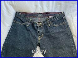 Y2K Von Dutch Vintage Flare Jeans Pink Applique size 27 Made in USA Very Rare