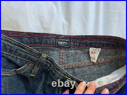 Y2K Von Dutch Vintage Flare Jeans Pink Applique size 27 Made in USA Very Rare